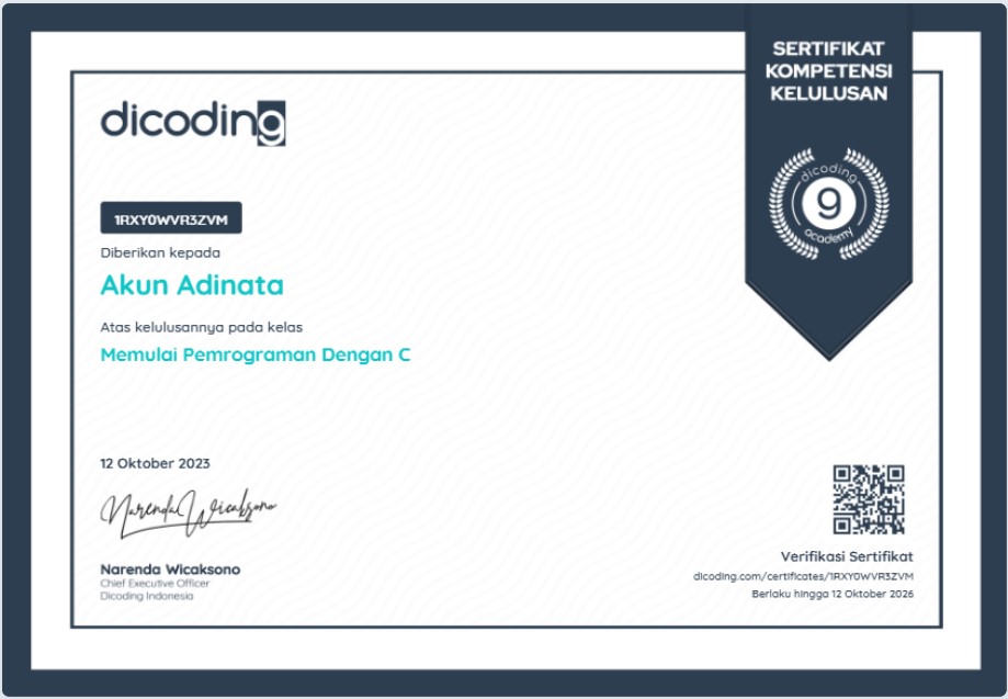 C Programming Certificate