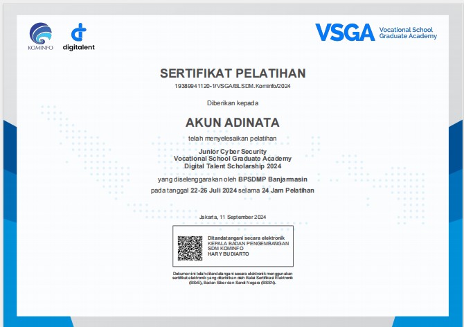 Junior Cyber Security Certificate